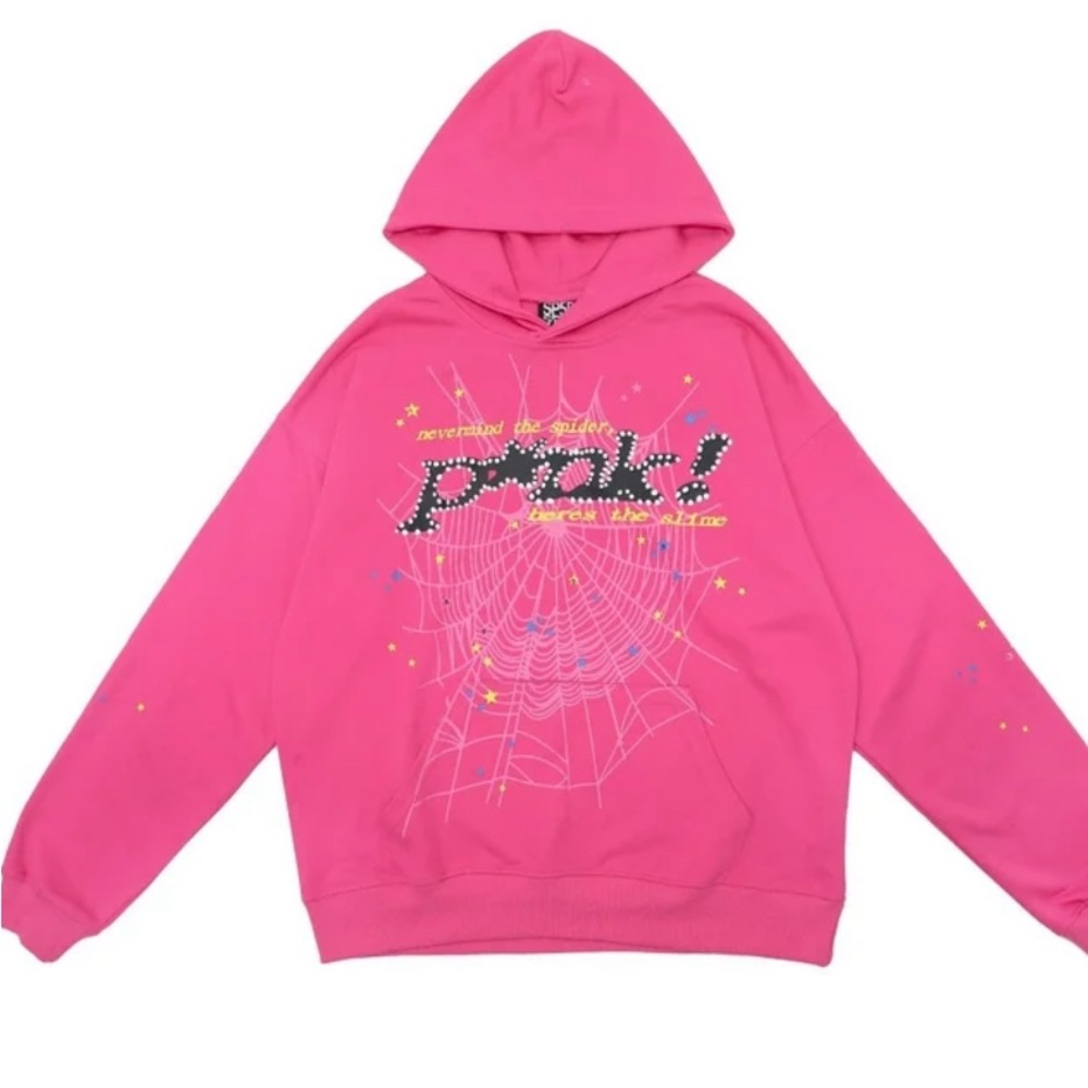 Pink Hoodie with Graphic Web Design